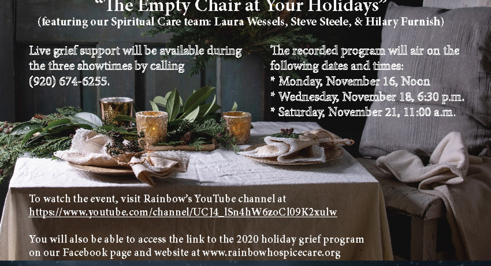 Rainbow Hospice Care to Air Virtual Holiday Grief Event